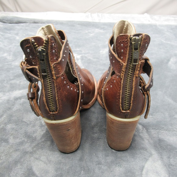 Freebird Womens‎ Boots 6 Rainbow Brown Western Studded Leather Ankle Booties - Picture 11 of 16